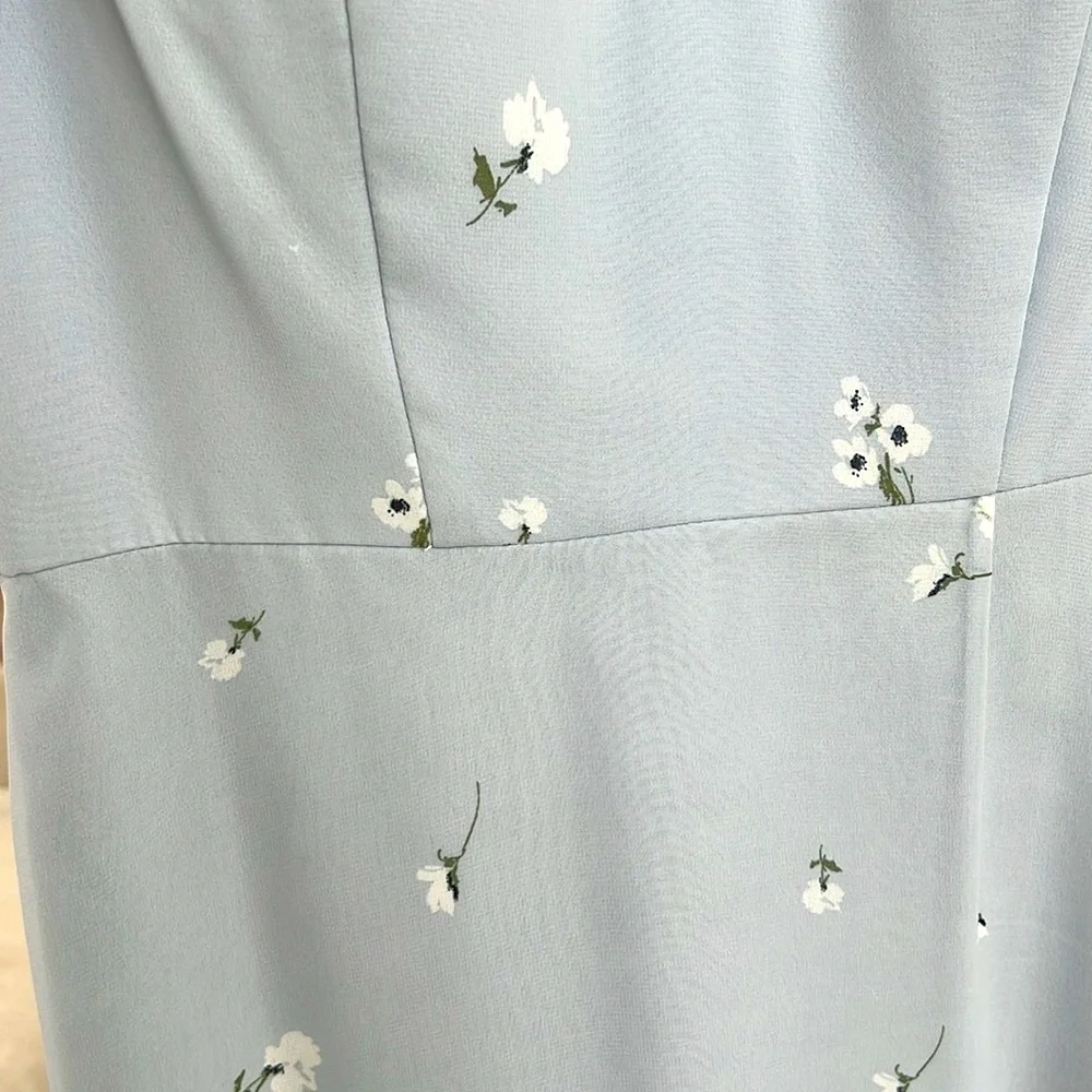 Jenny Yoo Bridesmaid Priya Dress size 0 Baby Blue Periwinkle Color White flower - Picture 9 of 12